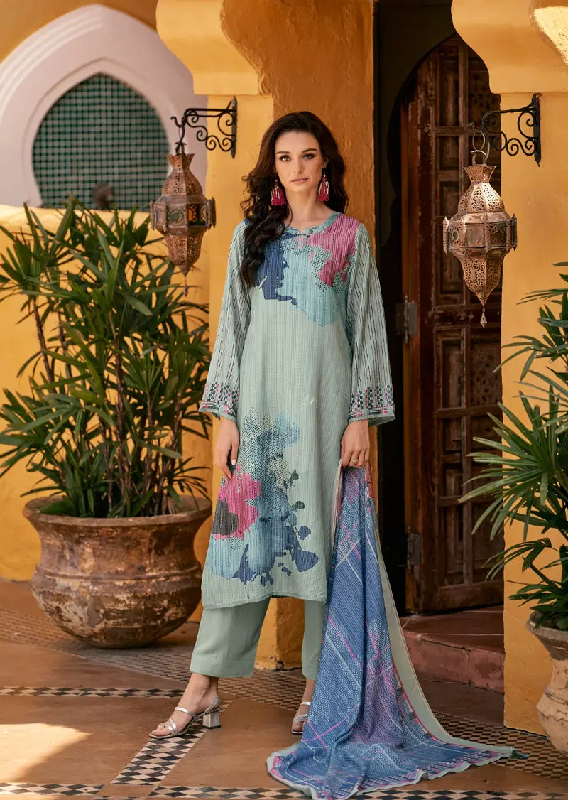 Sadhana Anahira Maslin Silk Digital Printed Dress Material Collection